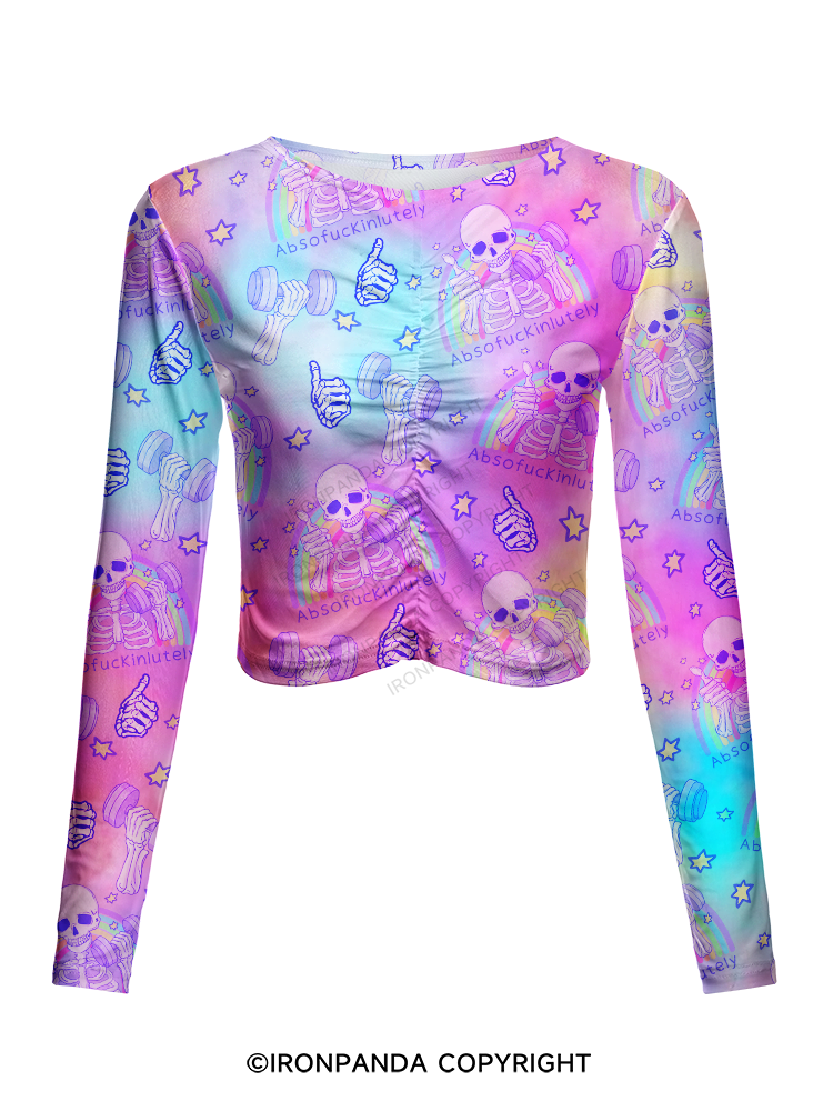 ABSOFUCKINLUTELY GYM SKELETON Mesh Long Sleeve Top