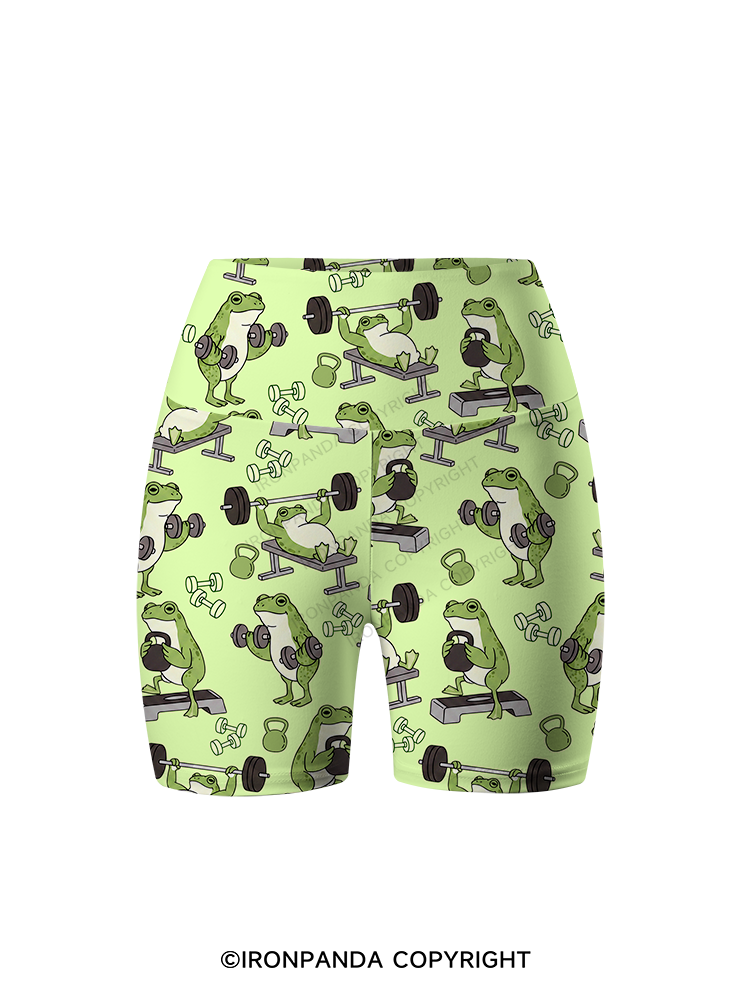 Frog Gym Printed Yoga Cycling Shorts
