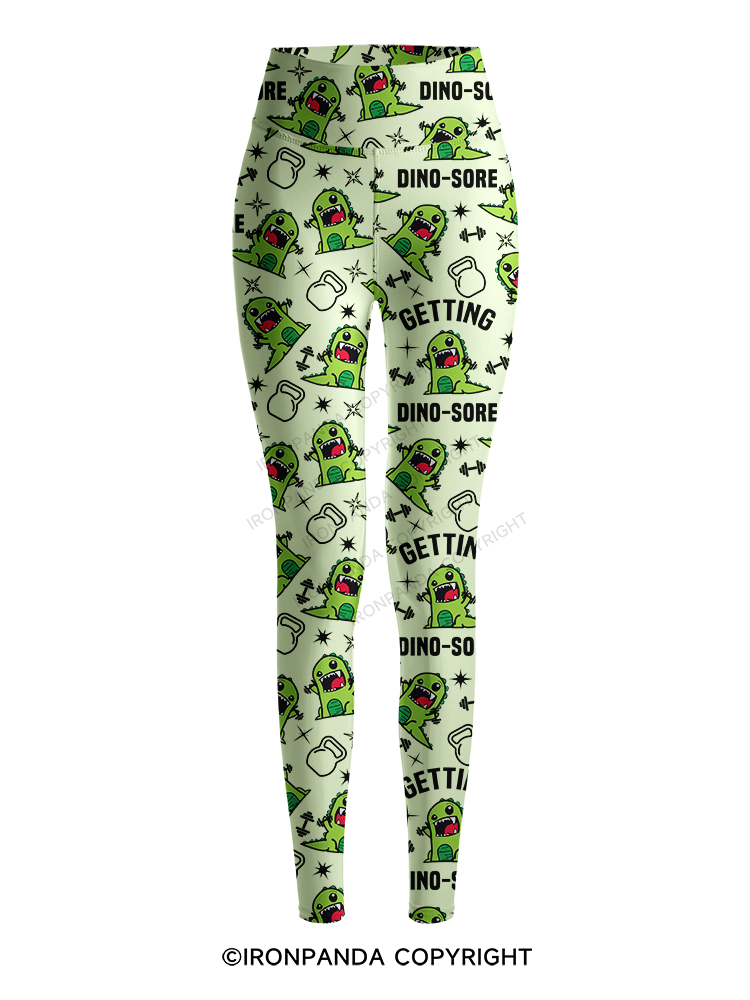 Getting Dino-Sore Printed Yoga Pants