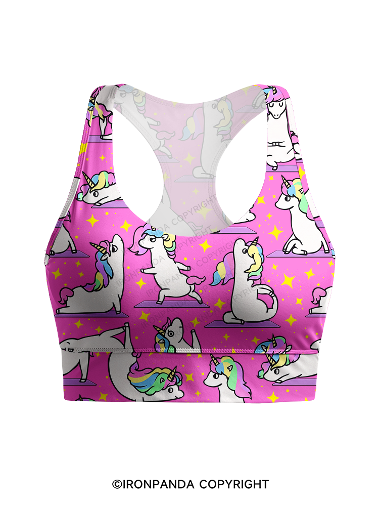 MAGICAL UNICORN STRETCH CLASS Racerback Sports Bra