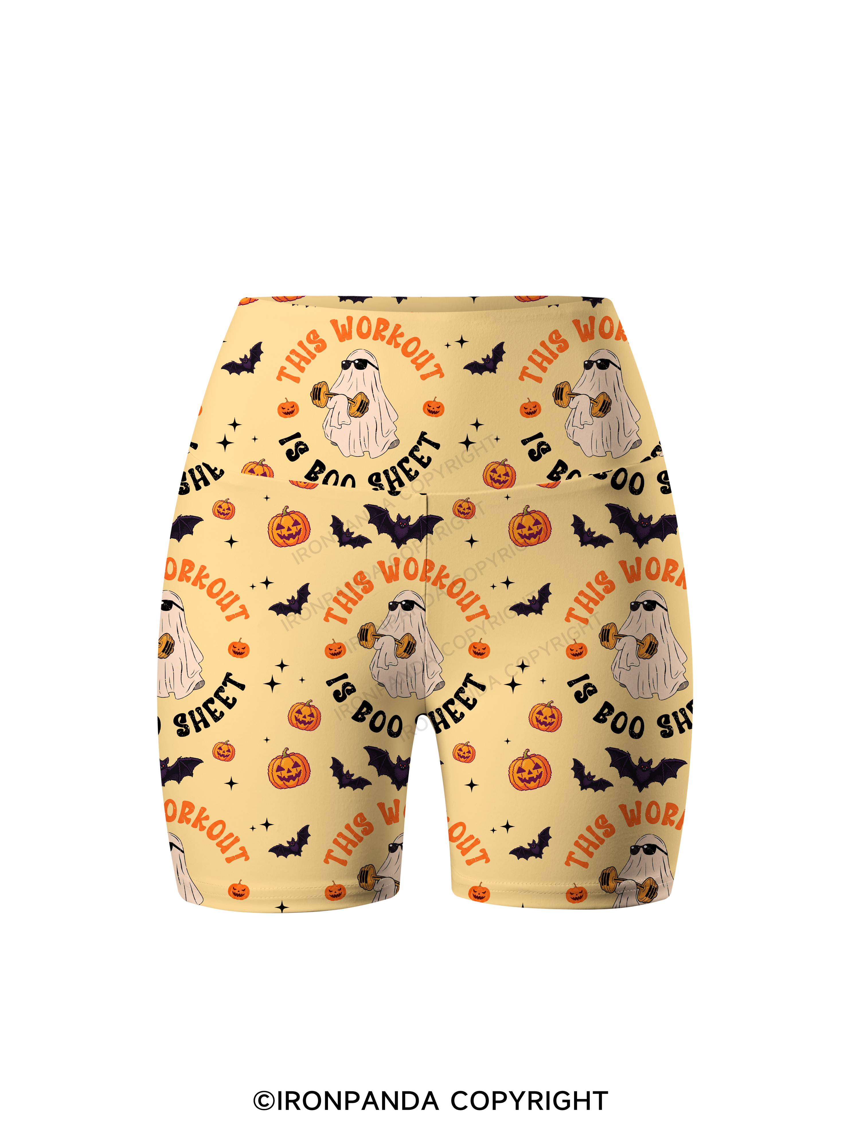 This Workout Is Boo Sheet Funny Ghost Printed Yoga Cycling Shorts