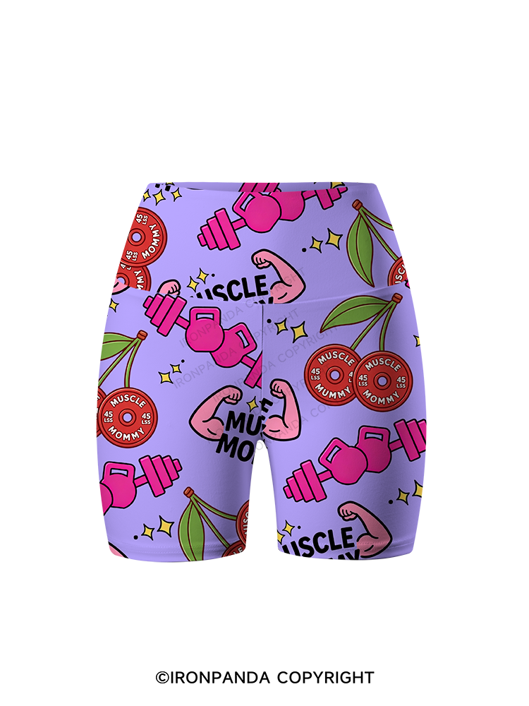 Muscle Mommy Printed Yoga Cycling Shorts