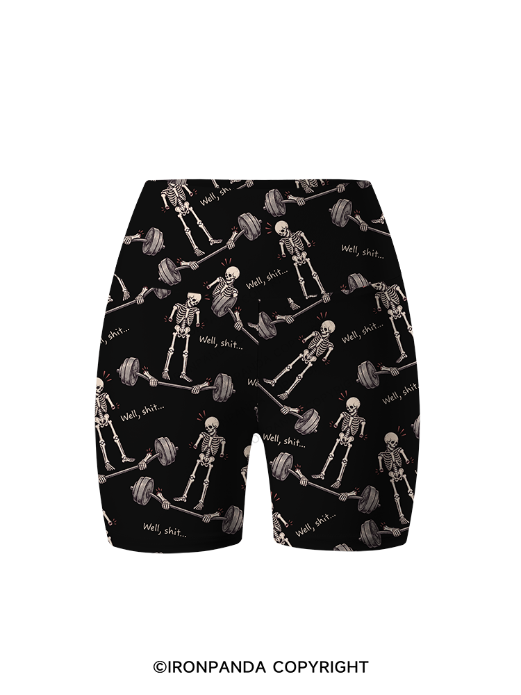 Well Shit Printed Yoga Cycling Shorts
