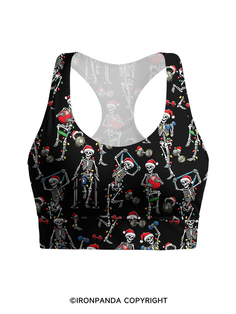Funny Skeleton Racerback Sports Bra