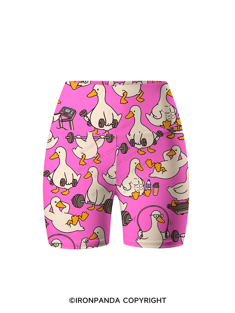 Quack Gym Printed Yoga Cycling Shorts