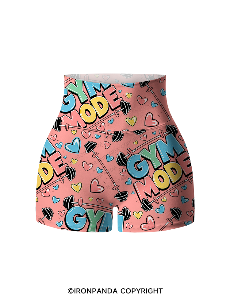 GYM MODE Printed Yoga Shorts