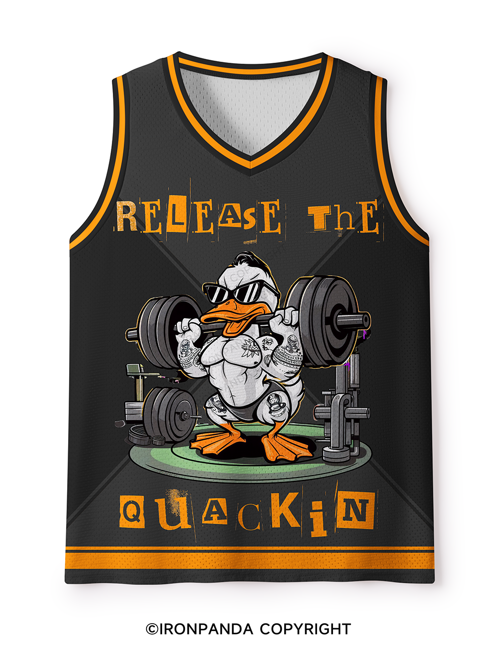 STRONG DUCK RELEASE THE QUACKIN DEADLIFT Mesh Tank Top