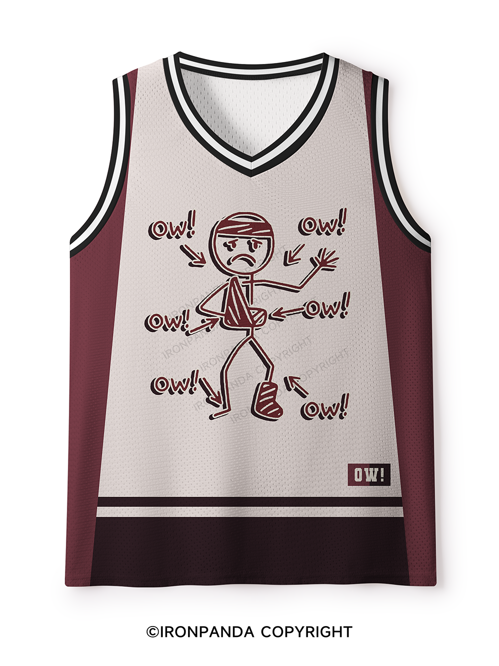 Funny Meme Ow Ow Ow Everything Hurts Mesh Tank Top