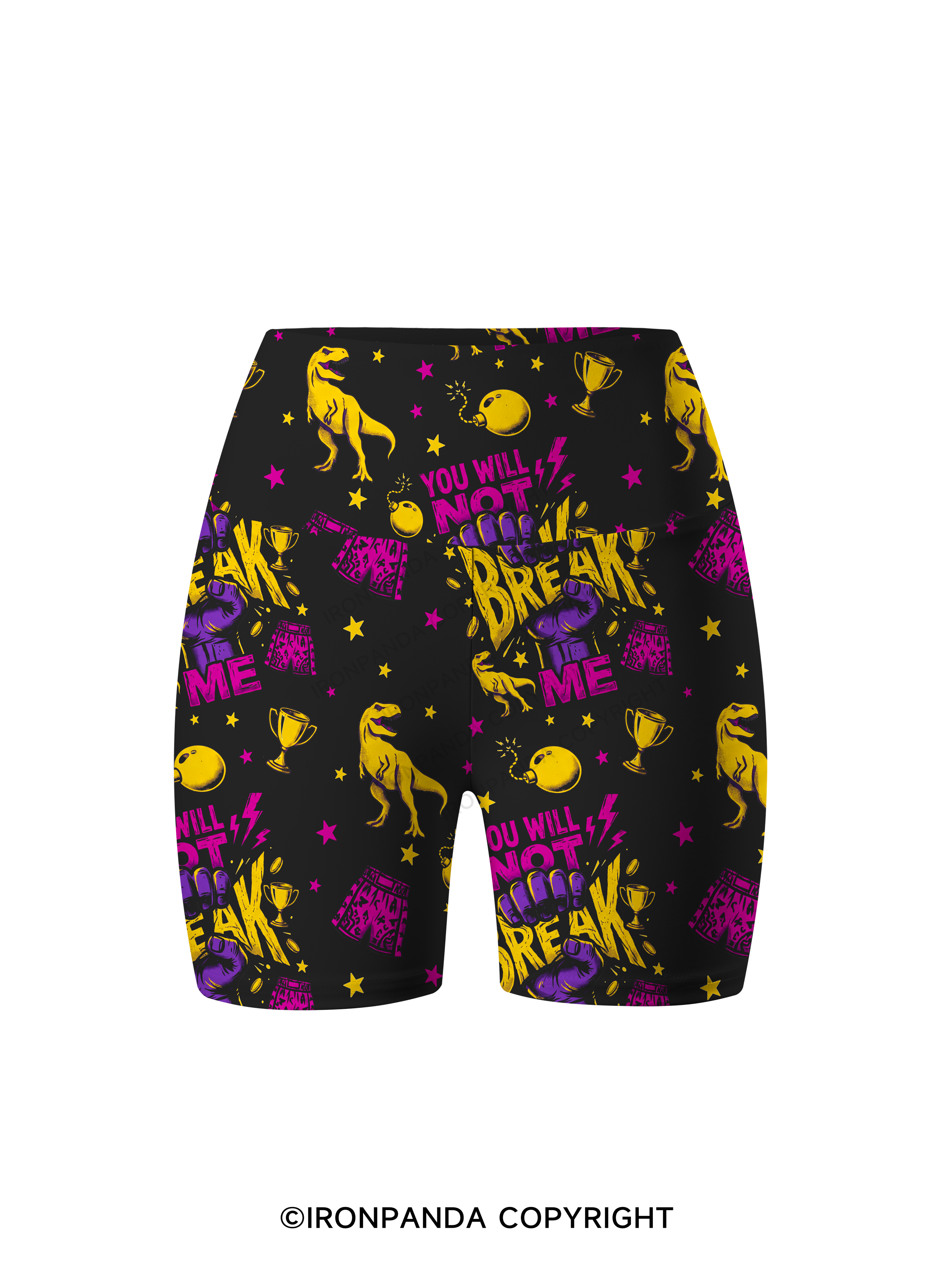 You Will Not Break Me Printed Yoga Cycling Shorts