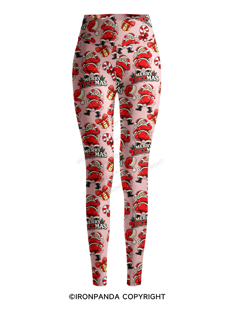 Merry Thiccmas Printed Yoga Pants
