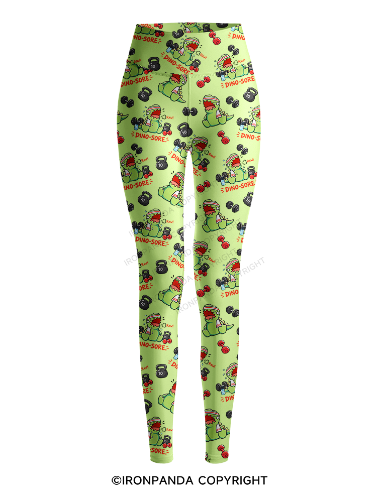 DINO-SORE GYM Printed Yoga Pants