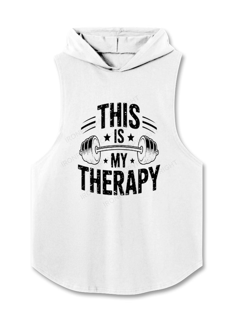 This Is My Therapy Motivational Hooded Tank