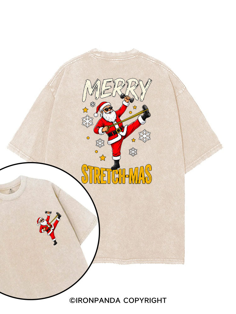Merry Stretchmas printed Gym Shirt
