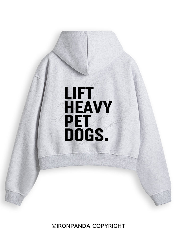 LIFT HEAVY PET DOGS Fleece Crop Zip Up Hoodie
