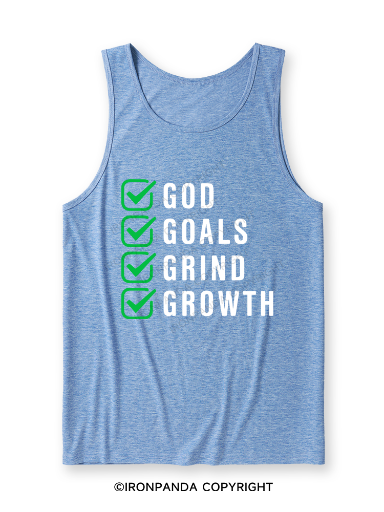 God Goals Grind Growth Ultra Soft Heather Tank