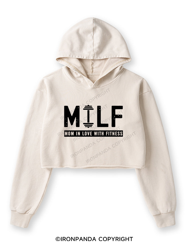 MILF MOM IN LOVE WITH FITNESS Washed Crop Hoodie