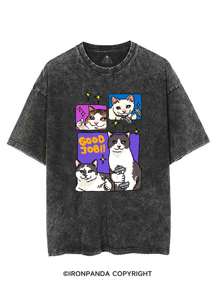 GOOD JOB BE YOURSELF GYM KITTY VINTAGE GYM SHIRT
