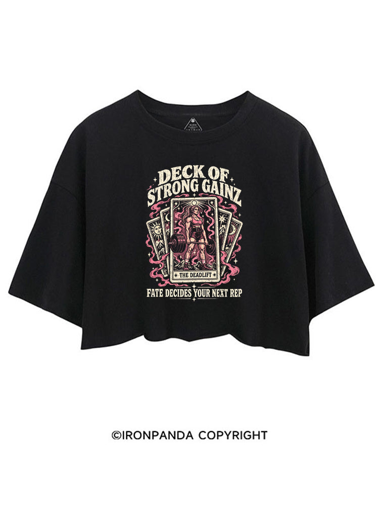 DECK OF STRONG GAINZ FATE DECIDES YOUR NEXT REP CROP TOPS