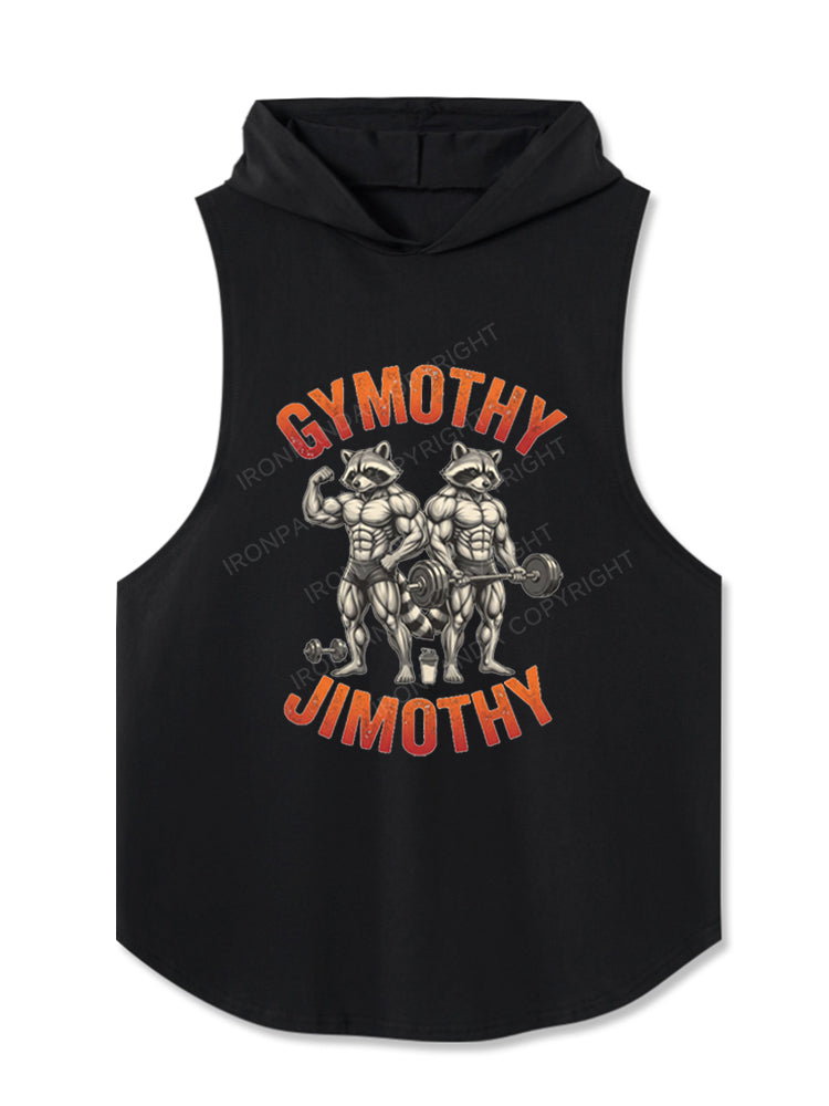 Gymothy Jimothy Muscular Raccoons Hooded Tank
