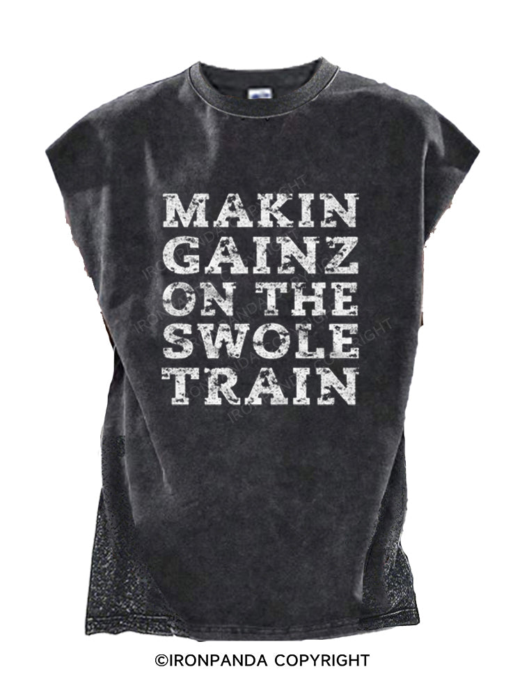 Makin Gainz on the Swole Train Cut Off Tank