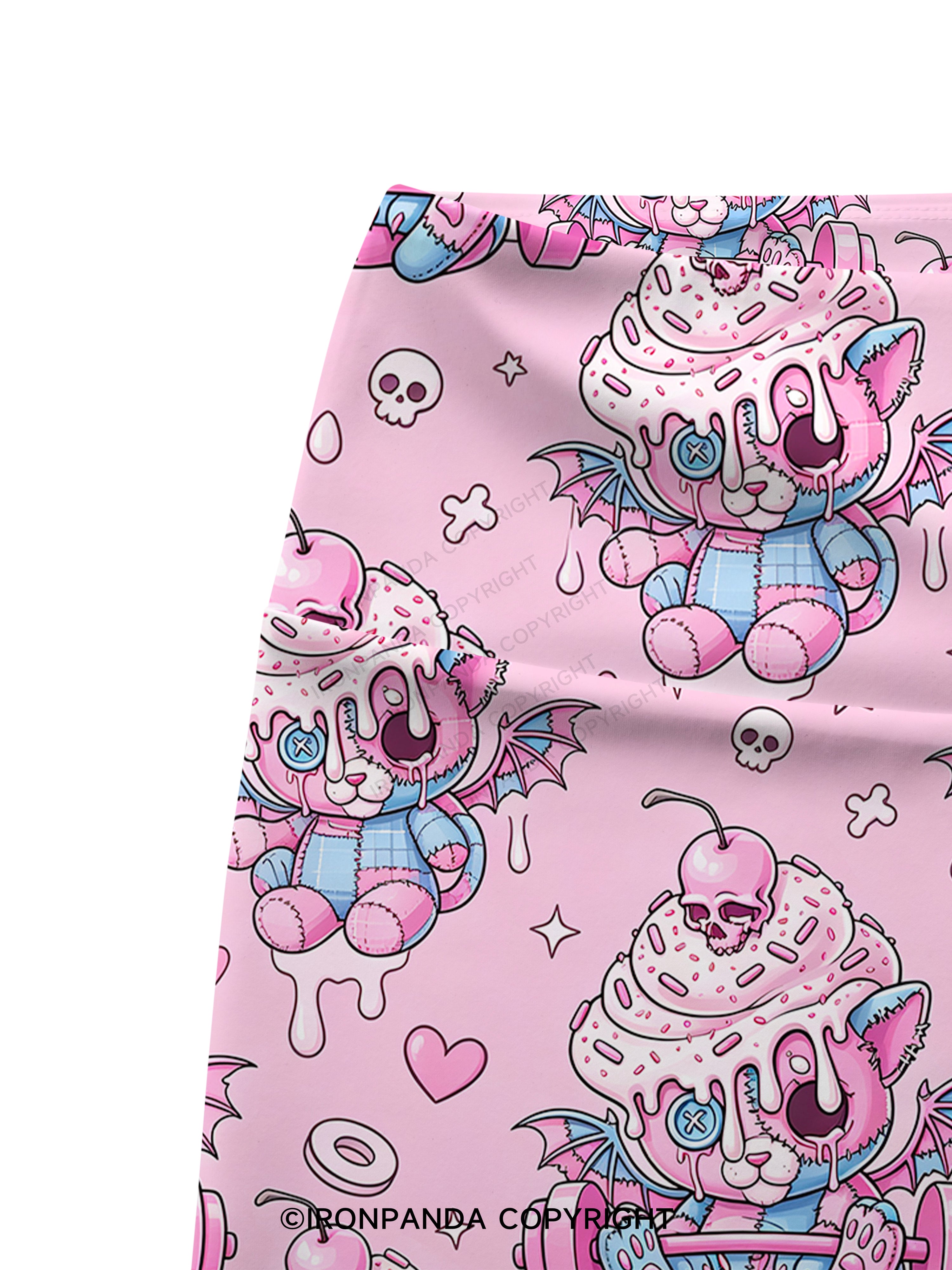 Teddy Deadlift Gym Printed Yoga Cycling Shorts