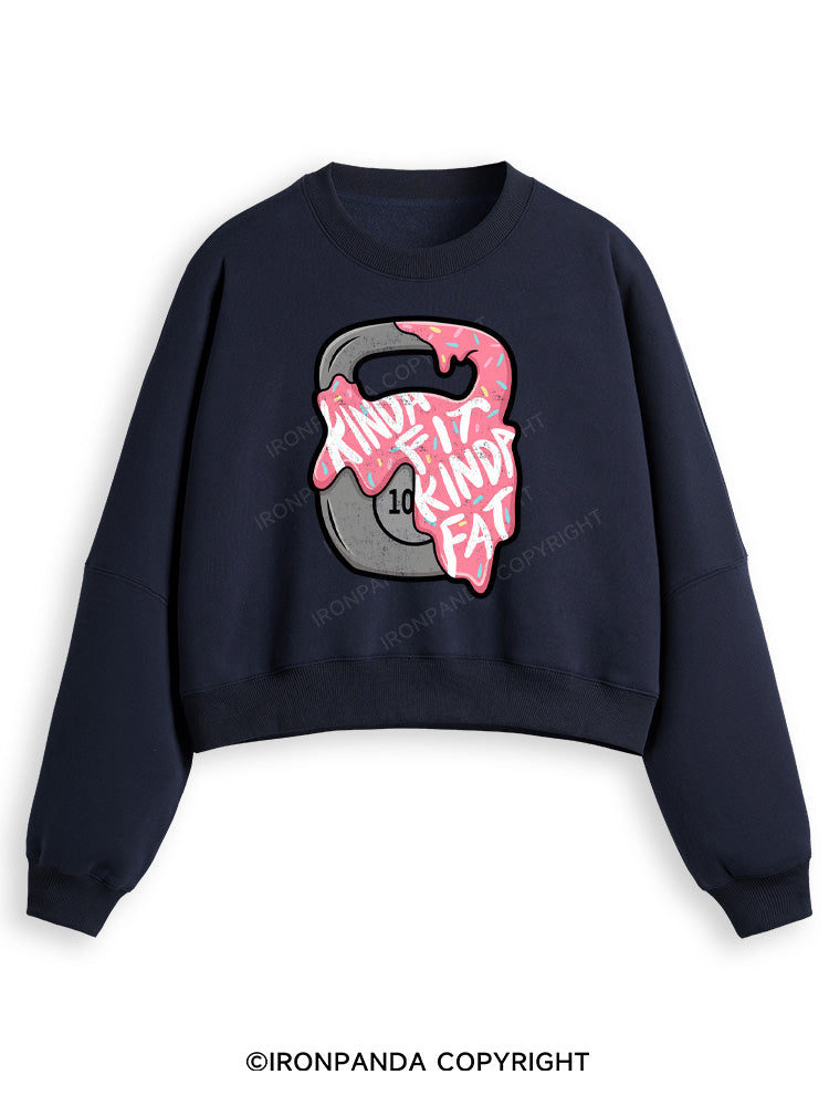 kinda fit sorta fat donut Fleece Crop Sweatshirt