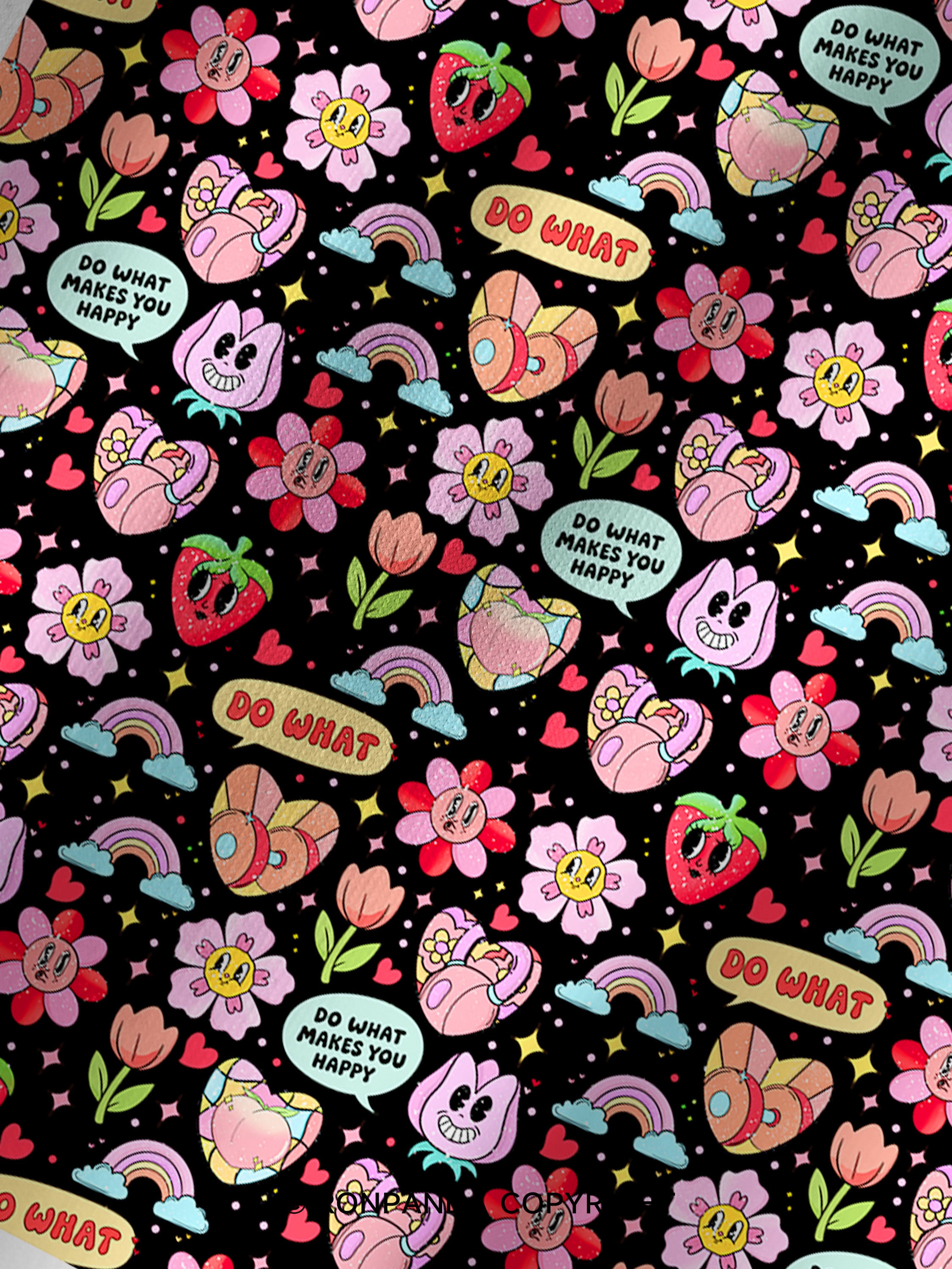 do what makes you happy Printed Yoga Shorts