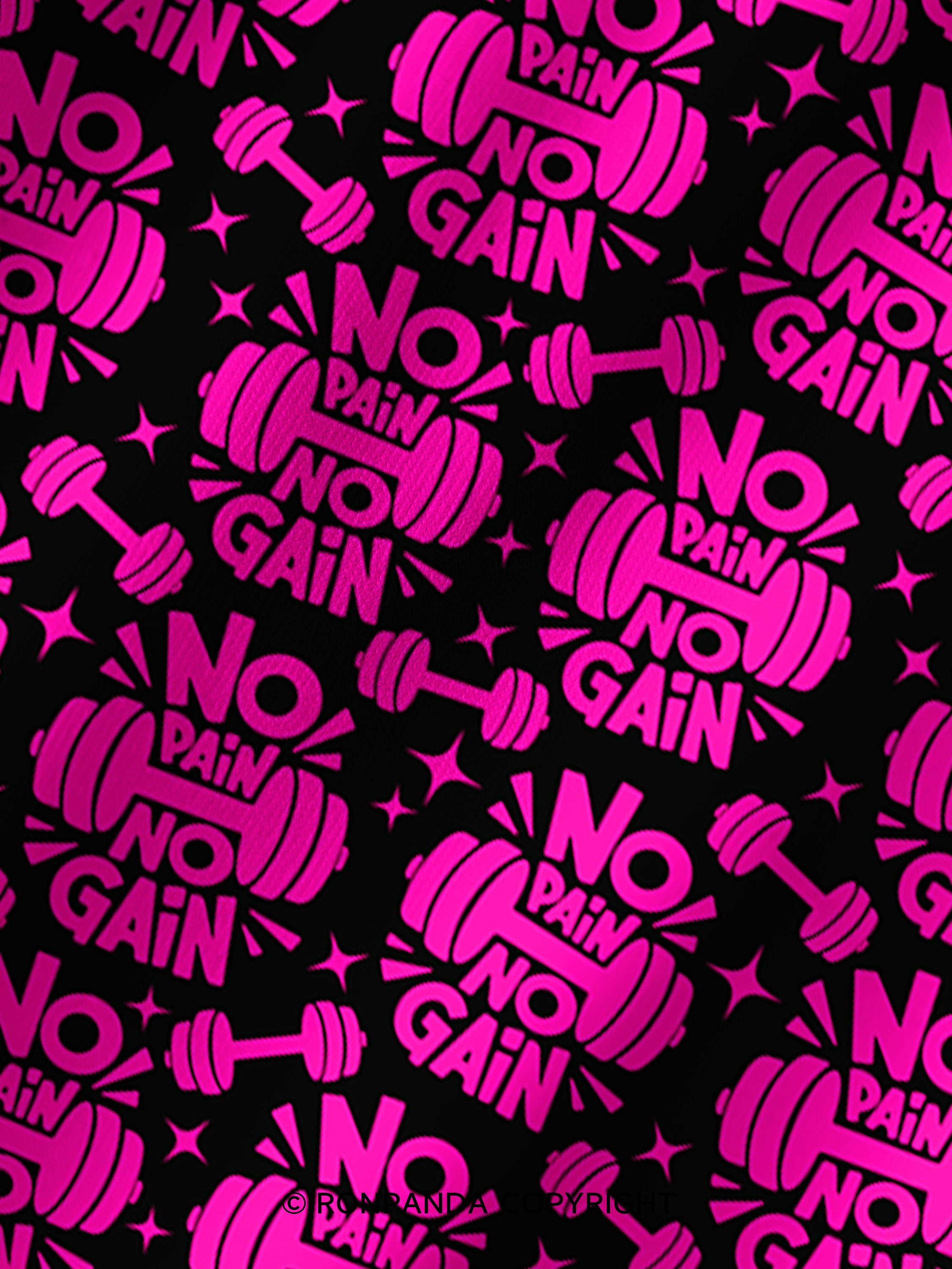 No Pain No Gain Printed Yoga Shorts
