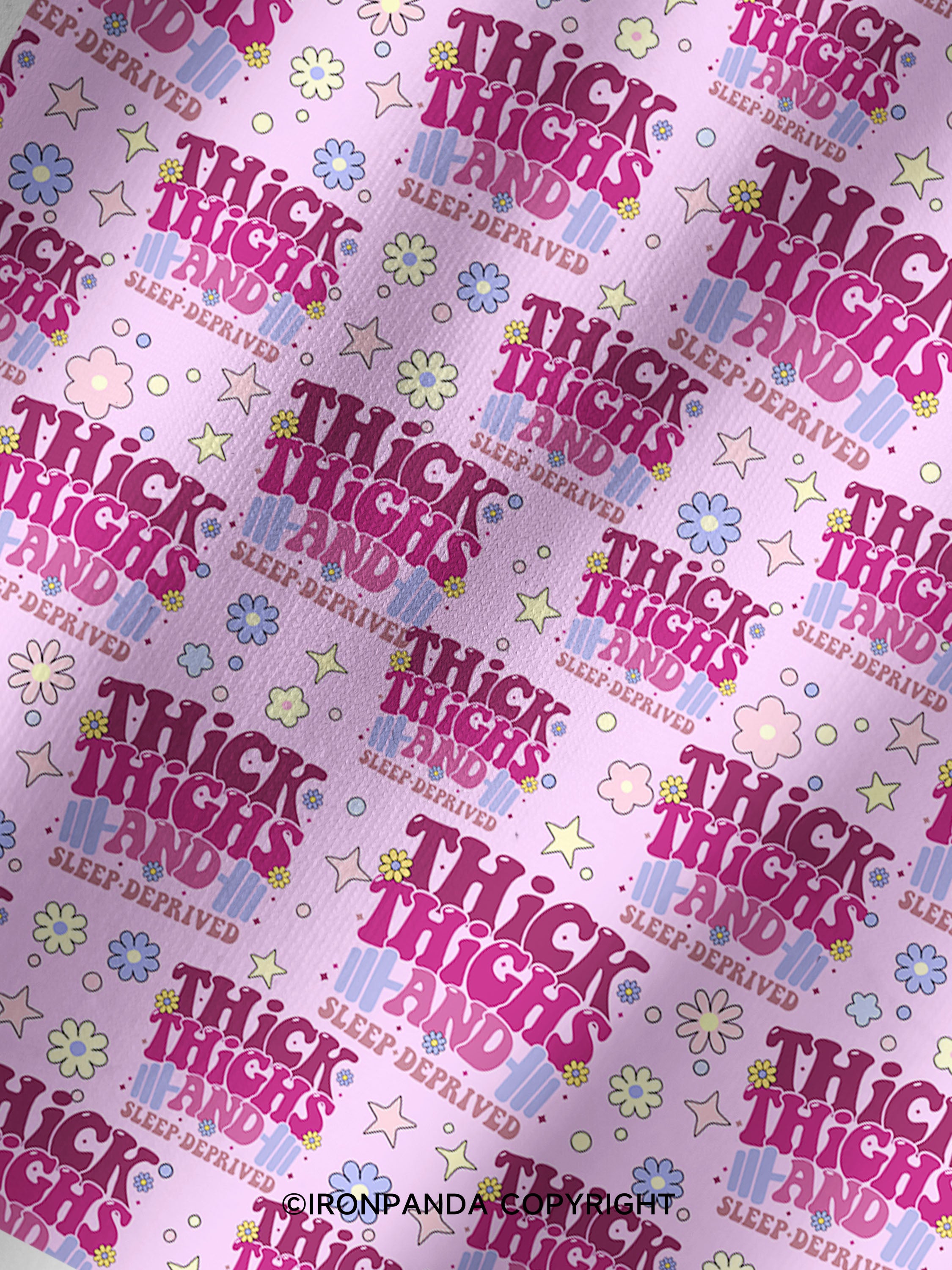 Thick Thighs And Sleep Deprived Printed Yoga Shorts
