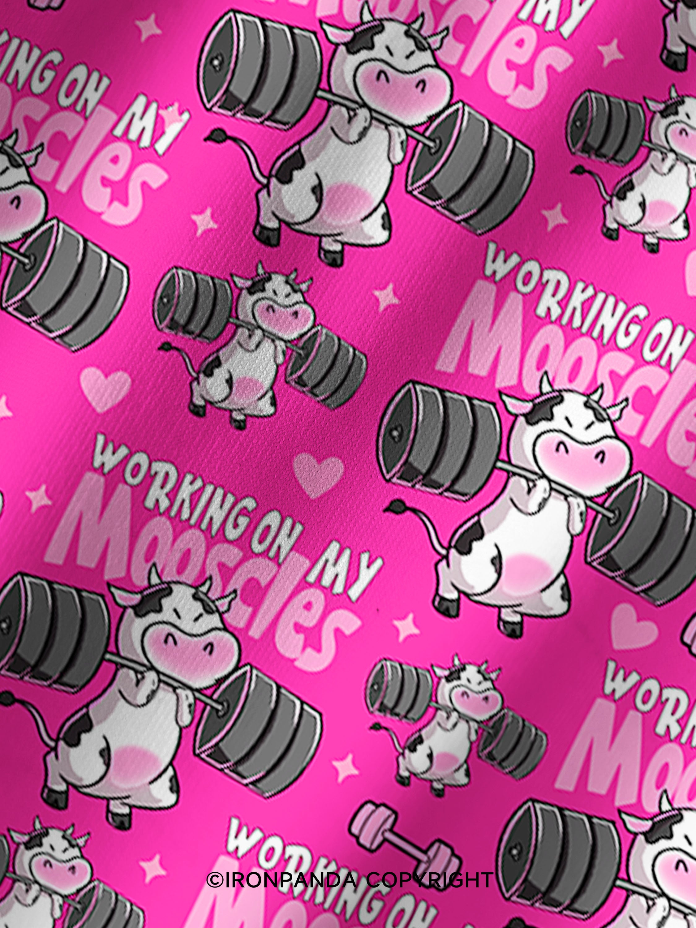WORKING ON MY MOOSCLES Printed Yoga Shorts