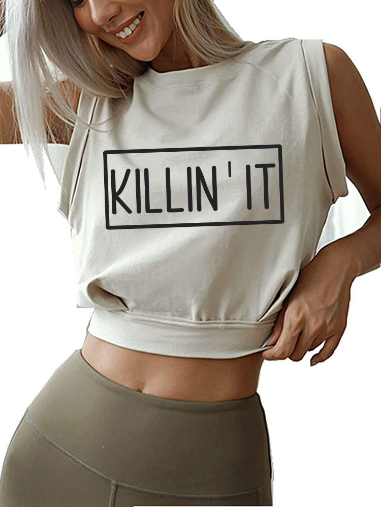 KILLING IT Sleeveless Crop Tops