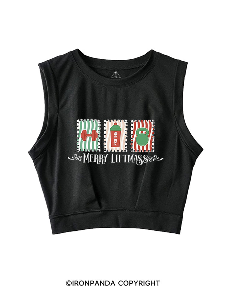 MERRY LIFTMASS CHRISTMAS WORKOUT SLEEVELESS CROP TOPS