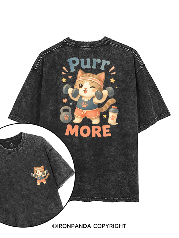 PURR MORE GYM KITTY printed Gym Shirt