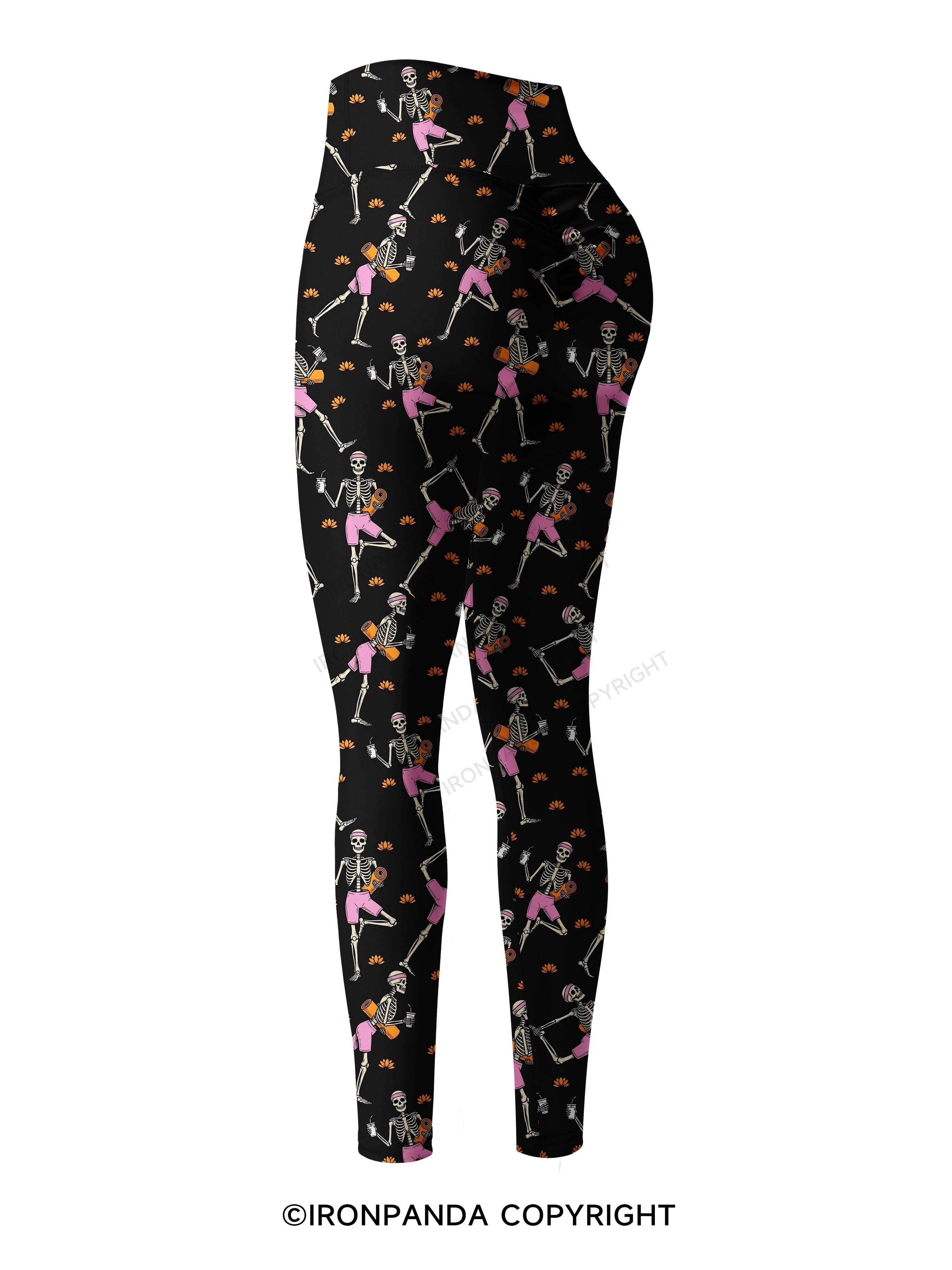 SKELETON YOGA FITNESS Printed Yoga Pants