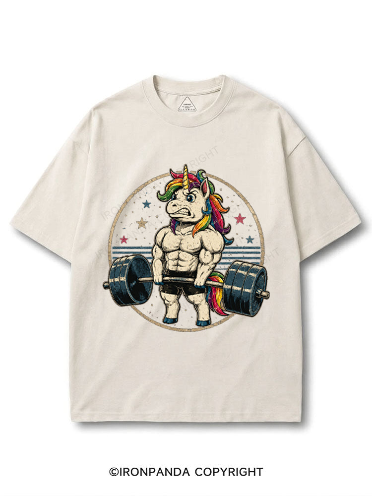 Retro Muscular Unicorn Deadlift COTTON PUMP COVER