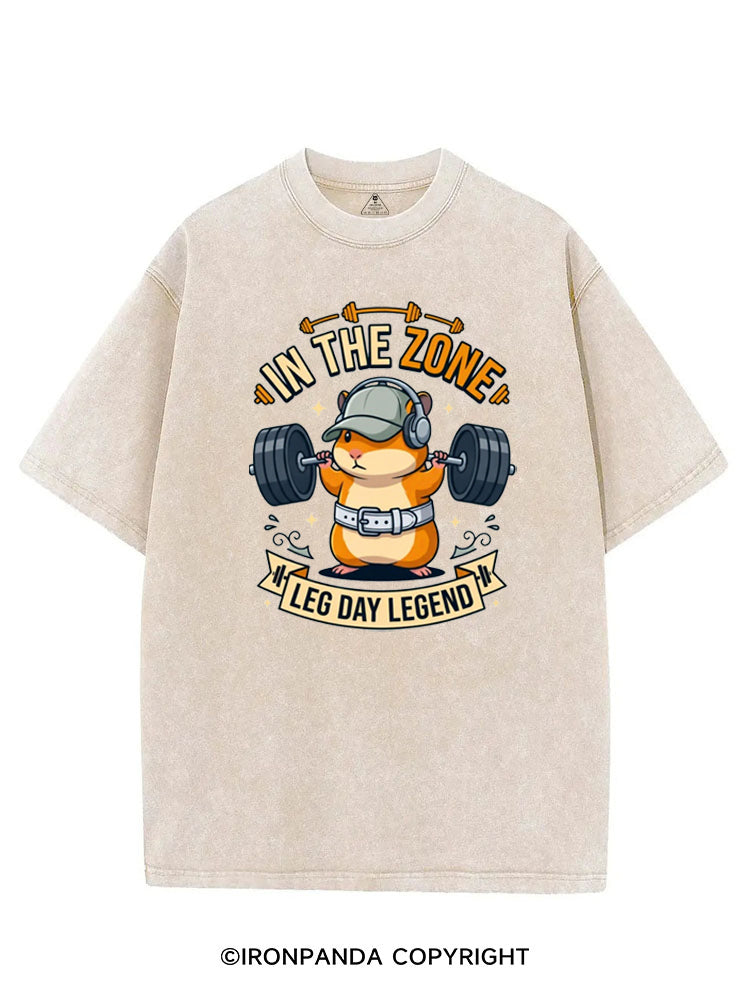 IN THE ZONE LEG DAY LEGEND HAMSTER VINTAGE GYM SHIRT