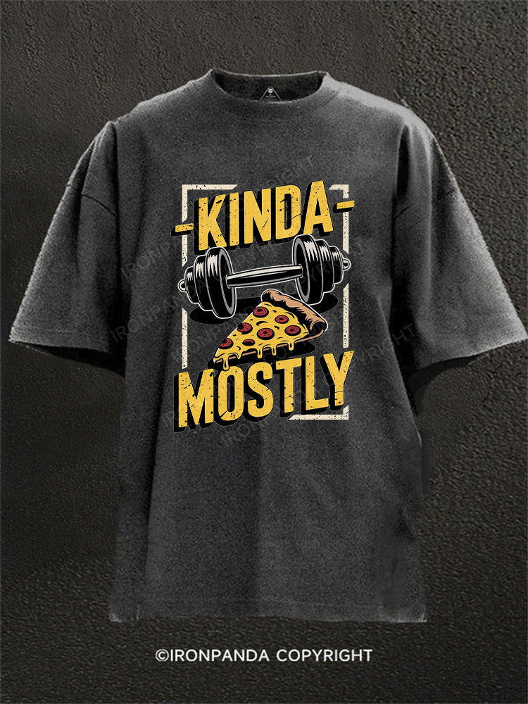 Kinda Fit Mostly Fat Pizza Washed Gym Shirt