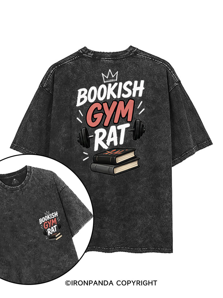 BOOKISH GYM RAT printed Gym Shirt