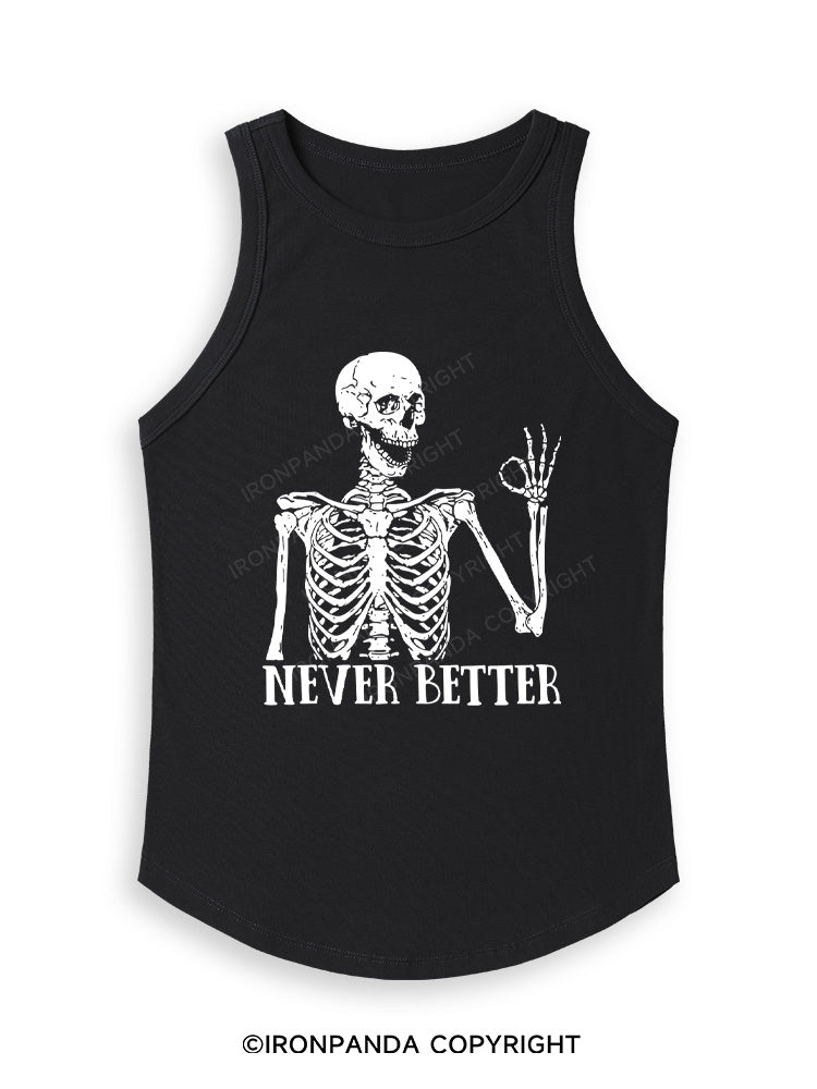 NEVER BETTER SKELETON Fitted Tank Top