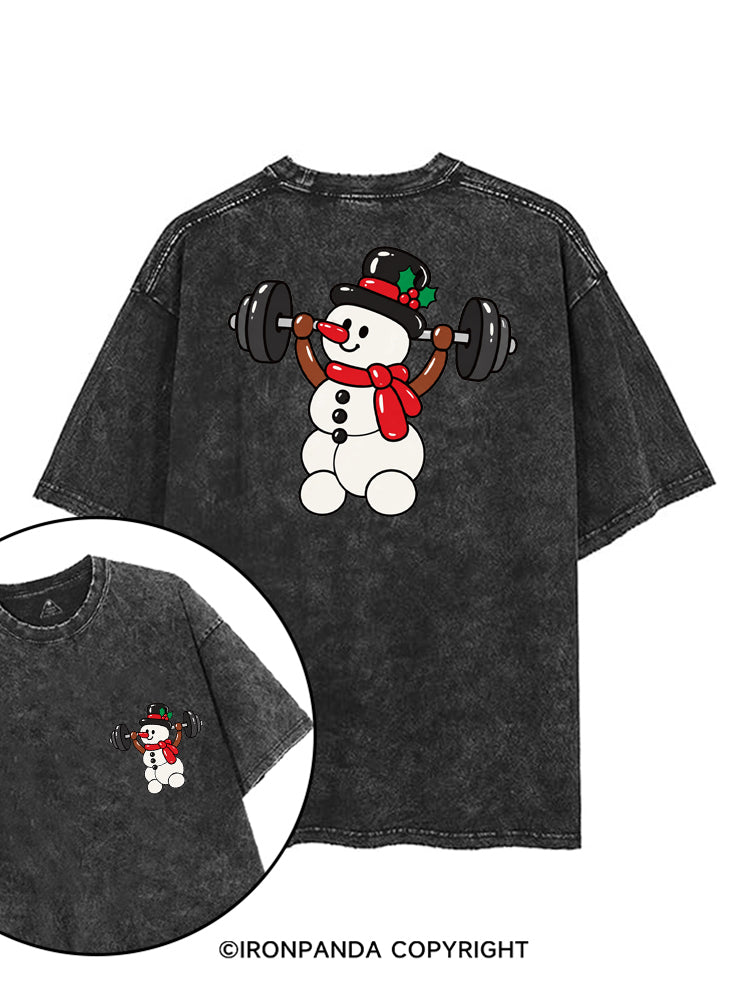 BALLOON SNOWMAN LIFTER printed Gym Shirt