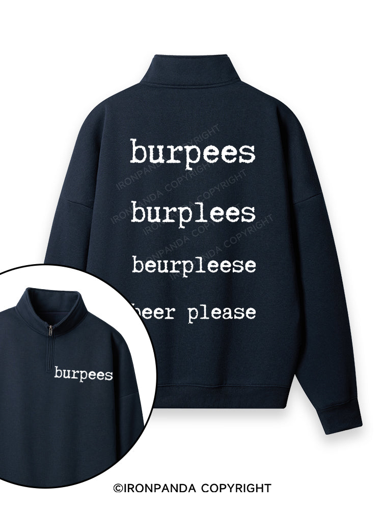 Burpees Double-Sided Printed Quarter-Zip Fleece Sweatshirt