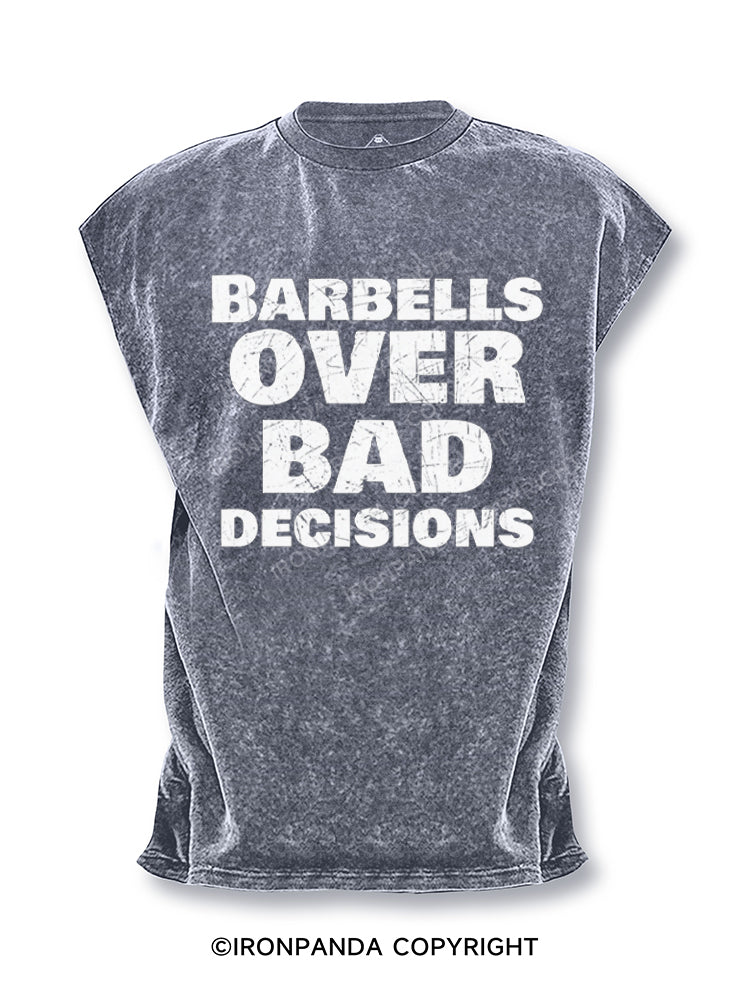 Barbells over bad decisions Cut Off Tank