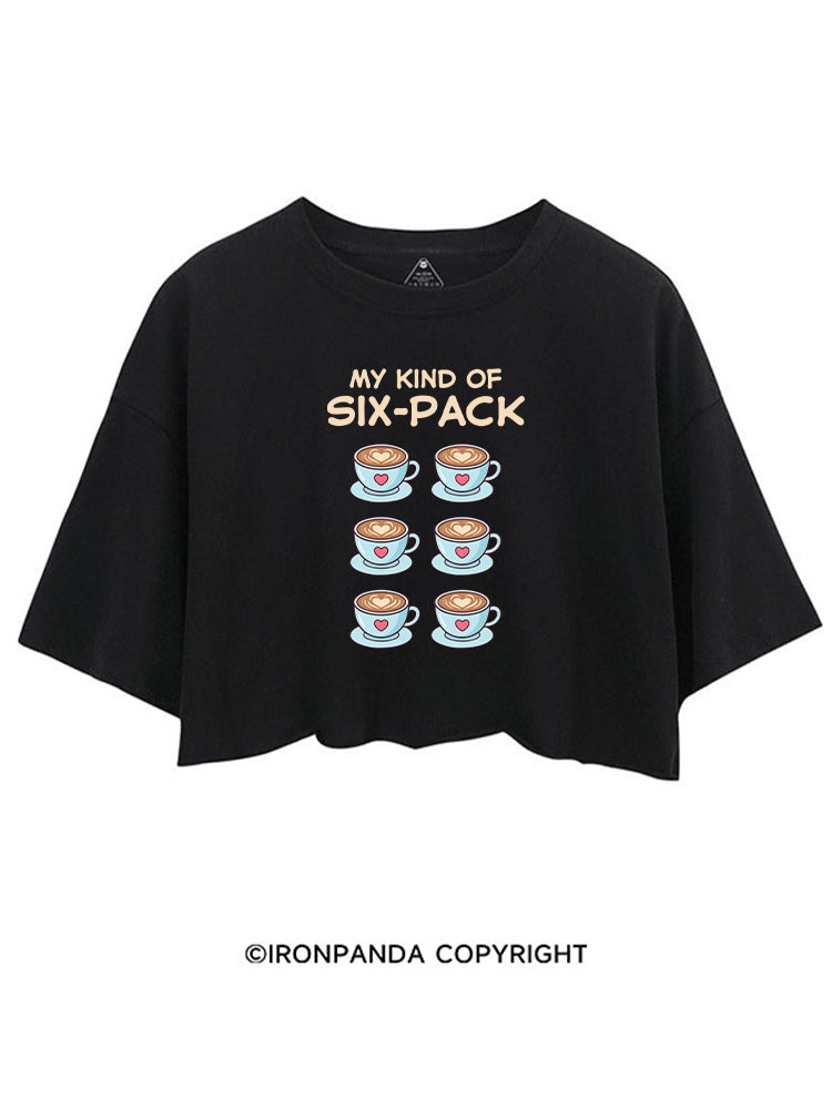 MY KIND OF SIX-PACK COFFEE LOVER CROP TOPS