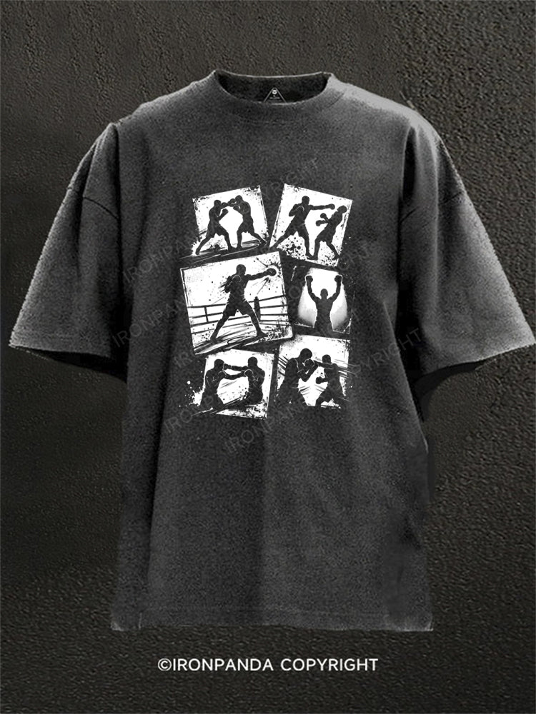 Vintage Boxing Player Boxer Washed Gym Shirt