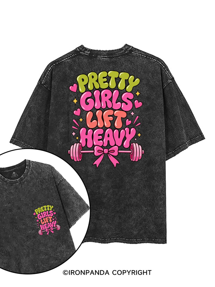 PRETTY GIRLS LIFT HEAVY FUNNY PINK STYLE printed Gym Shirt