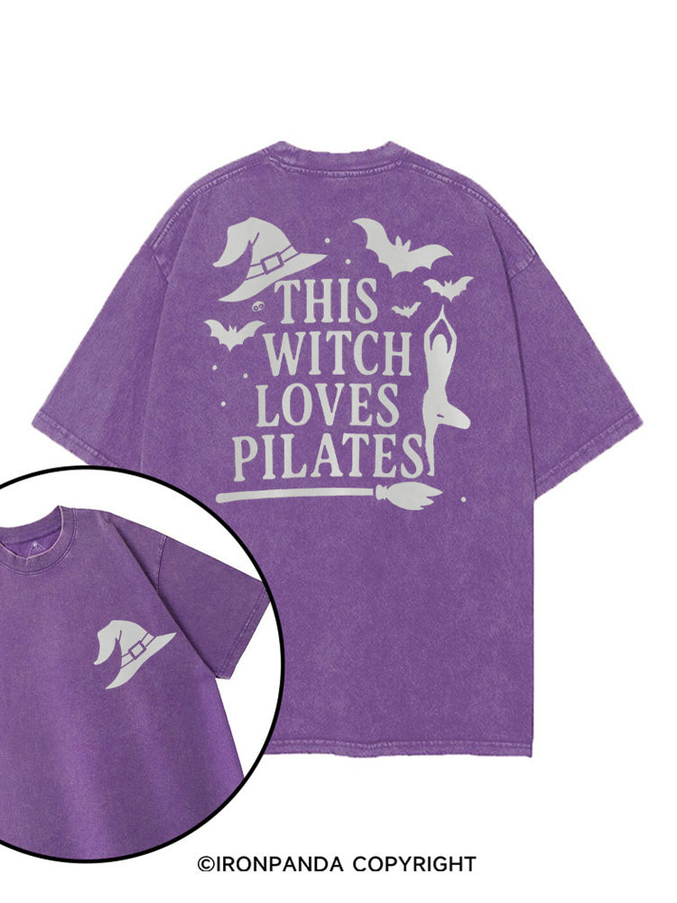 THIS WITCH LOVES PILATES printed Gym Shirt