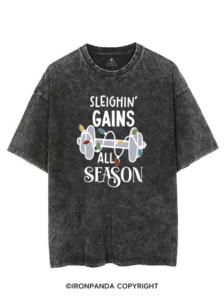 SLEIGHIN' GAINS ALL SEASON VINTAGE GYM SHIRT