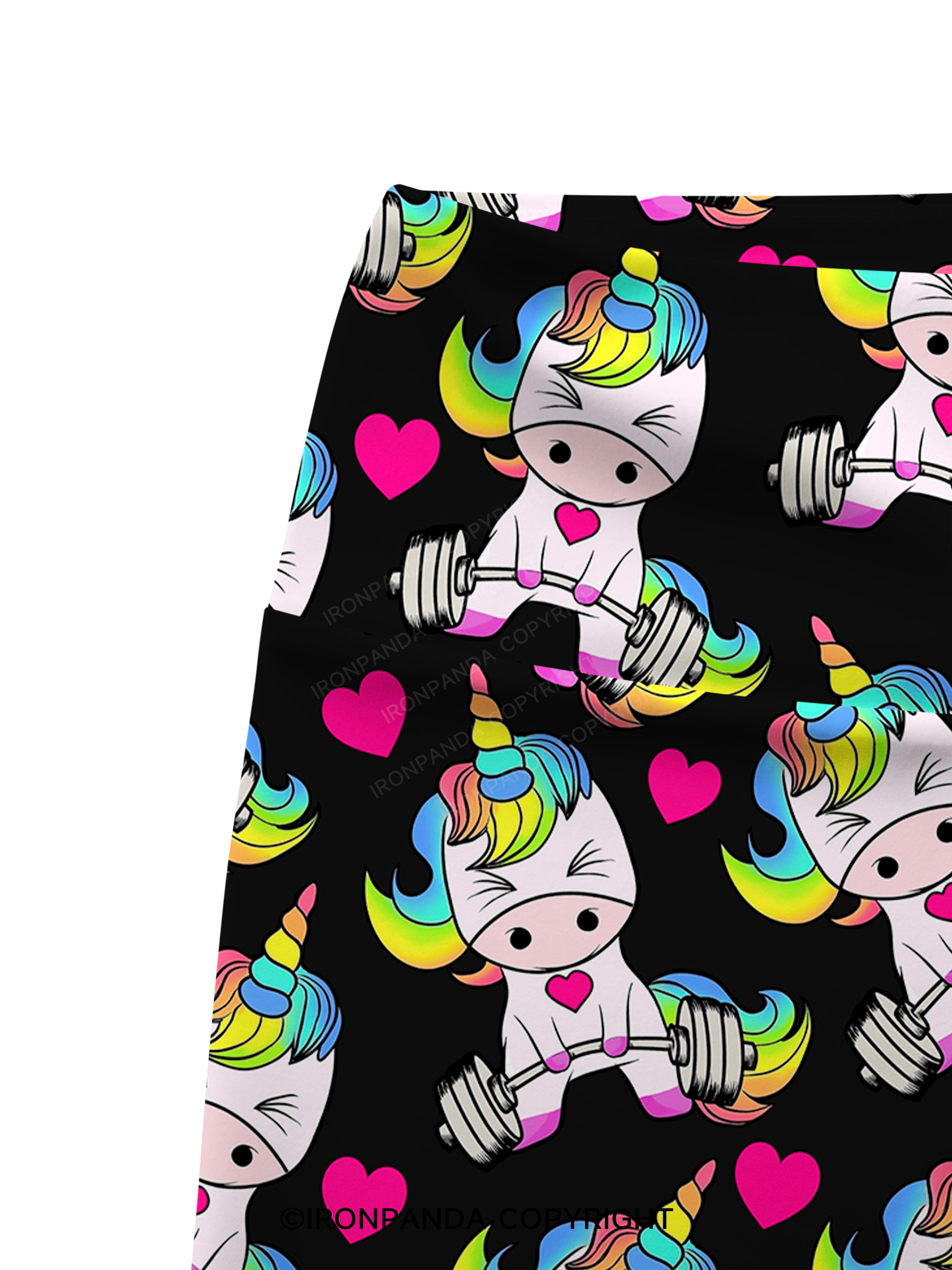 Deadlift Unicorn Printed Yoga Cycling Shorts