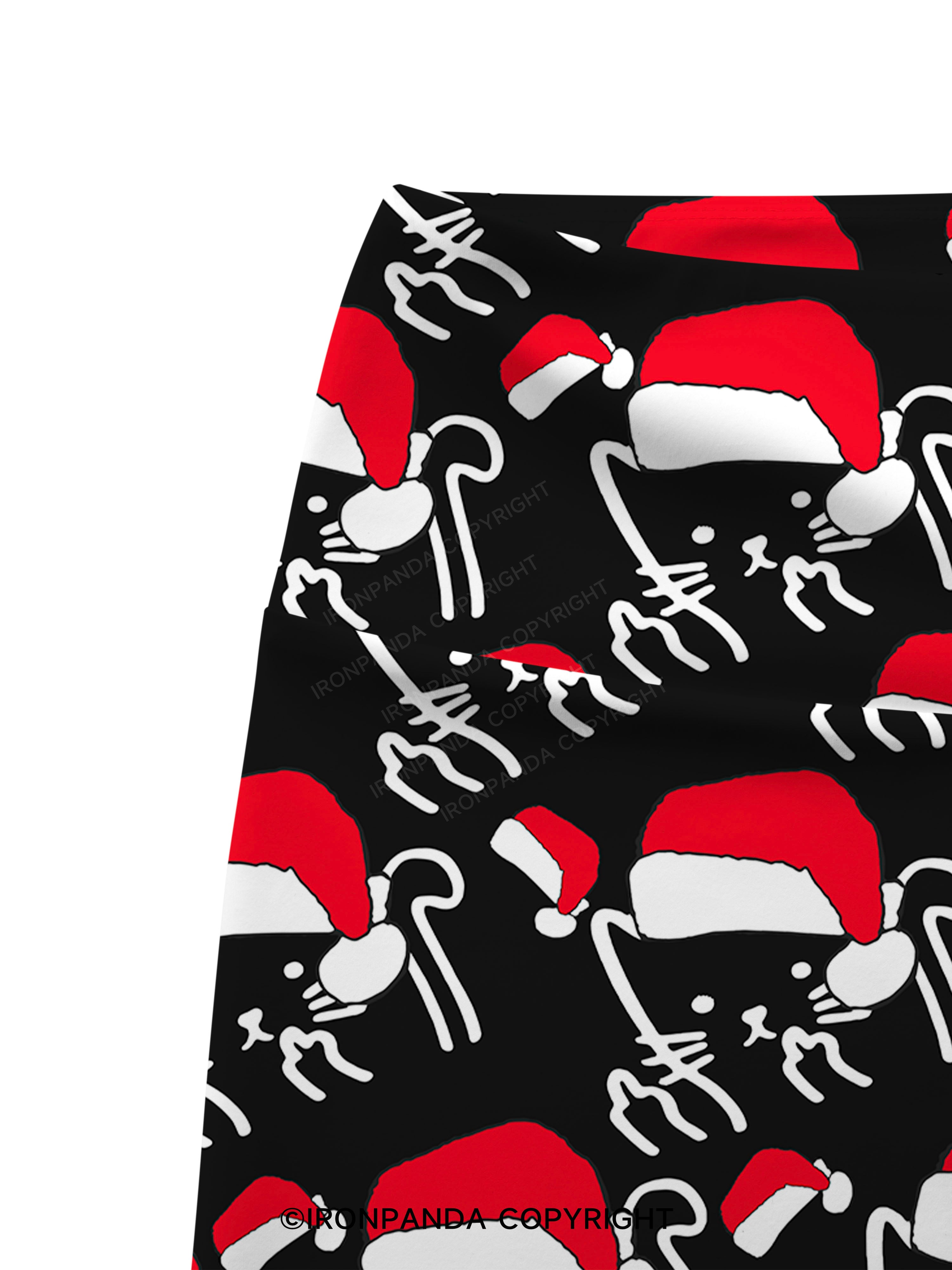 MEOWY CHRISTMAS MOTHER FLUFFER Printed Yoga Cycling Shorts
