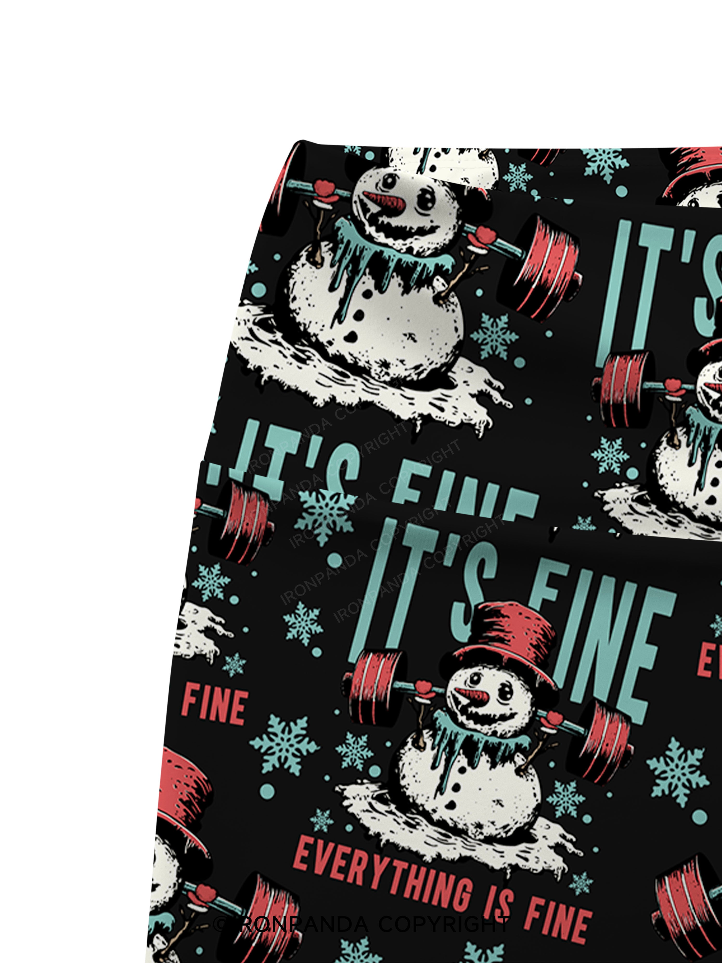 IT'S FINE EVERYTHING IS FINE Printed Yoga Cycling Shorts
